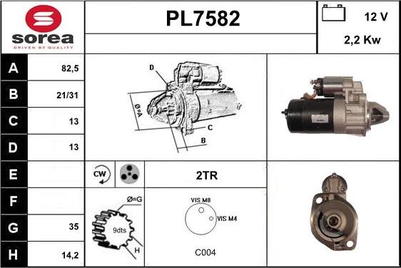 Sera PL7582 - Motorino d'avviamento autozon.pro