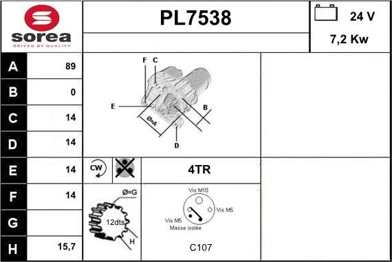 Sera PL7538 - Motorino d'avviamento autozon.pro