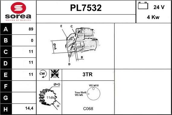 Sera PL7532 - Motorino d'avviamento autozon.pro