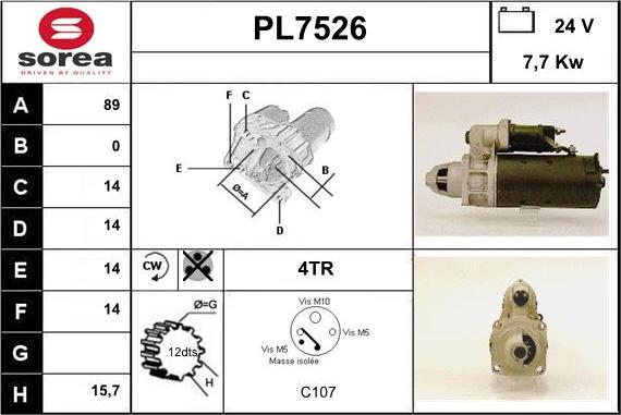 Sera PL7526 - Motorino d'avviamento autozon.pro