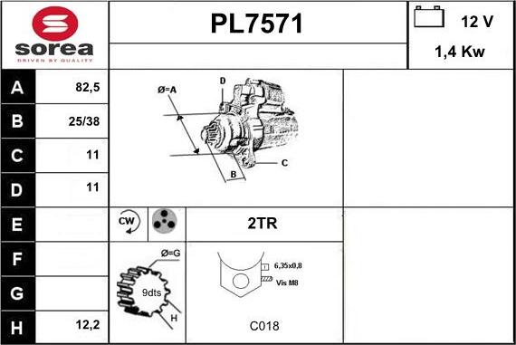 Sera PL7571 - Motorino d'avviamento autozon.pro