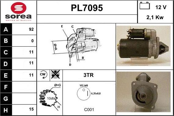 Sera PL7095 - Motorino d'avviamento autozon.pro