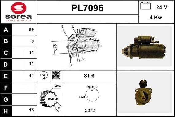 Sera PL7096 - Motorino d'avviamento autozon.pro