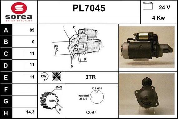 Sera PL7045 - Motorino d'avviamento autozon.pro