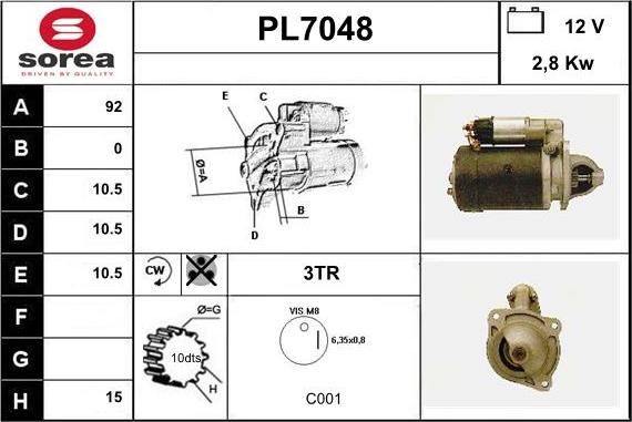 Sera PL7048 - Motorino d'avviamento autozon.pro