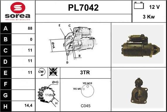 Sera PL7042 - Motorino d'avviamento autozon.pro