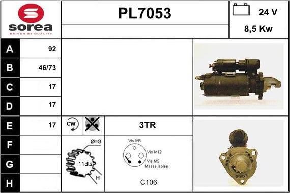 Sera PL7053 - Motorino d'avviamento autozon.pro