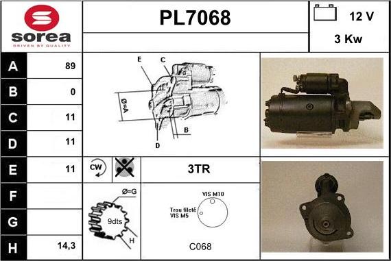 Sera PL7068 - Motorino d'avviamento autozon.pro