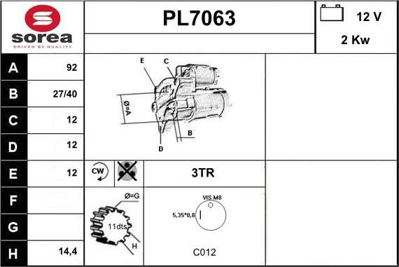 Sera PL7063 - Motorino d'avviamento autozon.pro