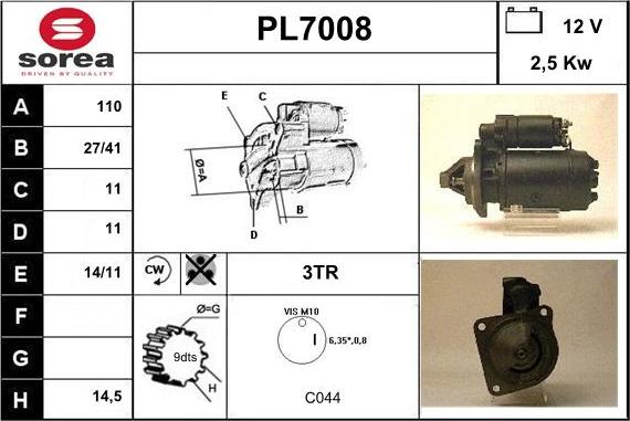 Sera PL7008 - Motorino d'avviamento autozon.pro