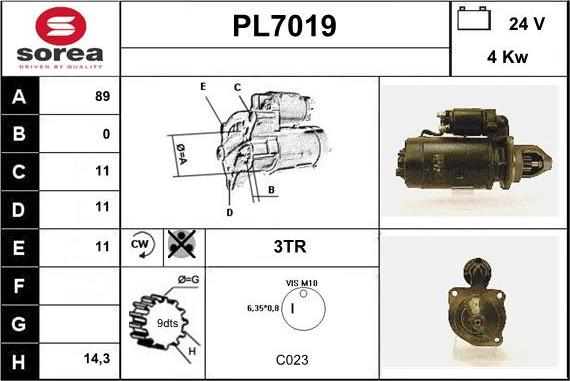 Sera PL7019 - Motorino d'avviamento autozon.pro