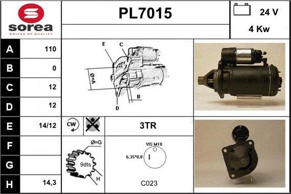 Sera PL7015 - Motorino d'avviamento autozon.pro