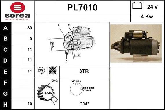 Sera PL7010 - Motorino d'avviamento autozon.pro