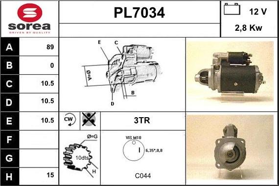 Sera PL7034 - Motorino d'avviamento autozon.pro