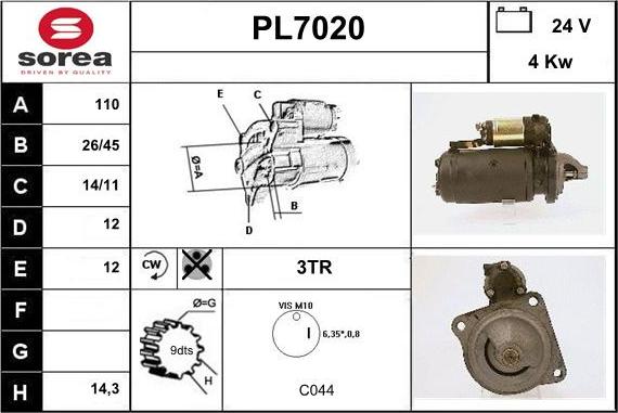 Sera PL7020 - Motorino d'avviamento autozon.pro