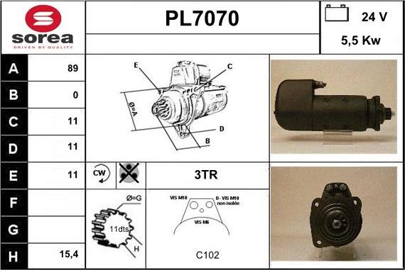 Sera PL7070 - Motorino d'avviamento autozon.pro