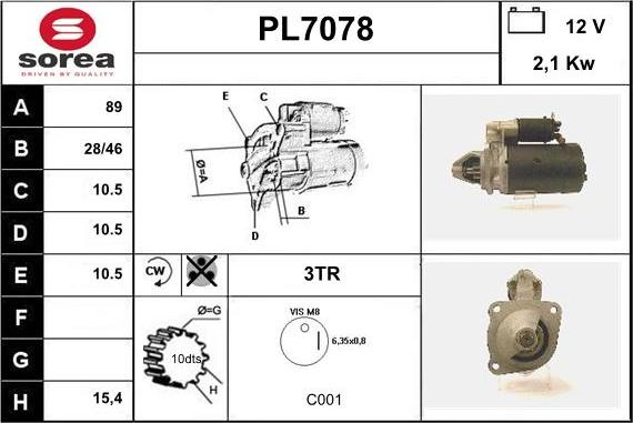 Sera PL7078 - Motorino d'avviamento autozon.pro