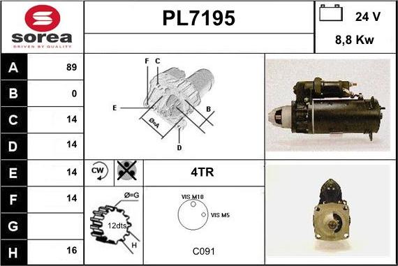 Sera PL7195 - Motorino d'avviamento autozon.pro