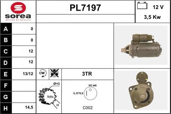 Sera PL7197 - Motorino d'avviamento autozon.pro