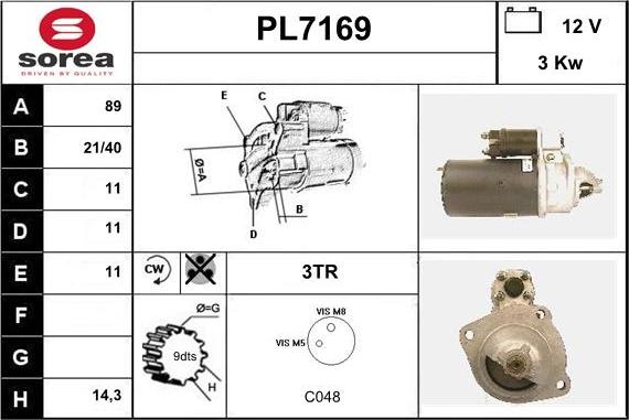 Sera PL7169 - Motorino d'avviamento autozon.pro