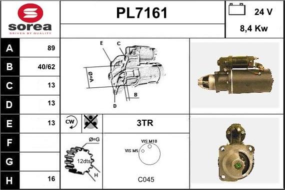 Sera PL7161 - Motorino d'avviamento autozon.pro