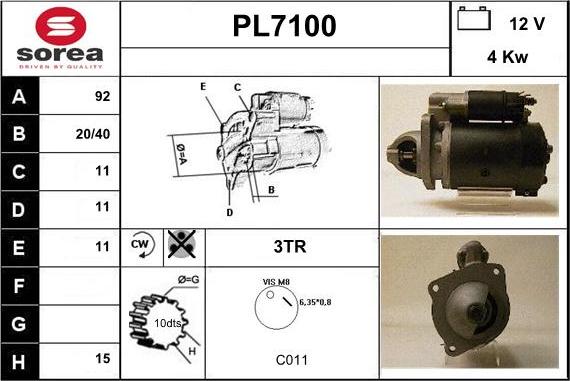 Sera PL7100 - Motorino d'avviamento autozon.pro