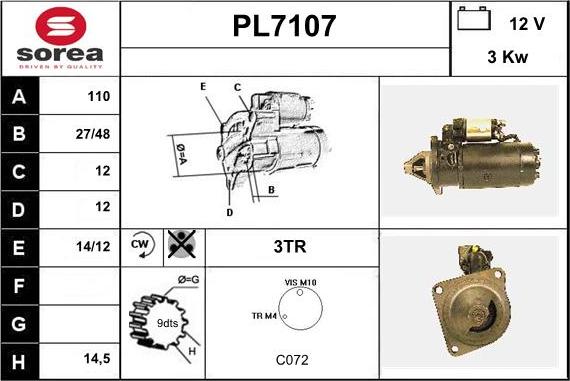 Sera PL7107 - Motorino d'avviamento autozon.pro