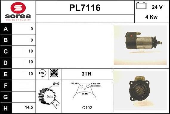 Sera PL7116 - Motorino d'avviamento autozon.pro