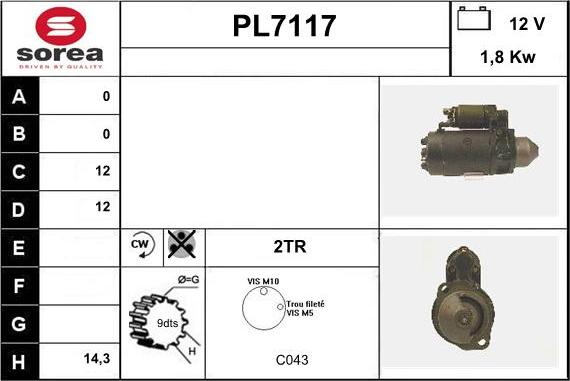 Sera PL7117 - Motorino d'avviamento autozon.pro