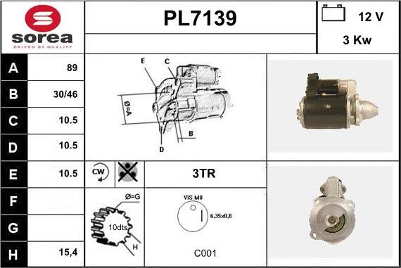 Sera PL7139 - Motorino d'avviamento autozon.pro