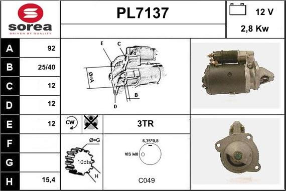 Sera PL7137 - Motorino d'avviamento autozon.pro