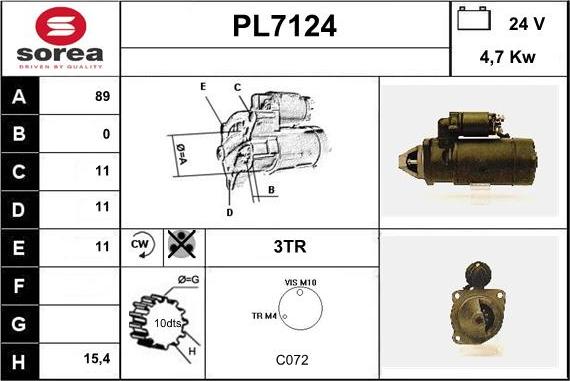 Sera PL7124 - Motorino d'avviamento autozon.pro