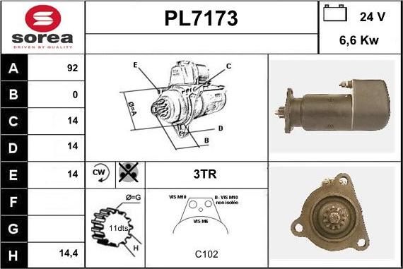 Sera PL7173 - Motorino d'avviamento autozon.pro