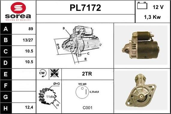 Sera PL7172 - Motorino d'avviamento autozon.pro