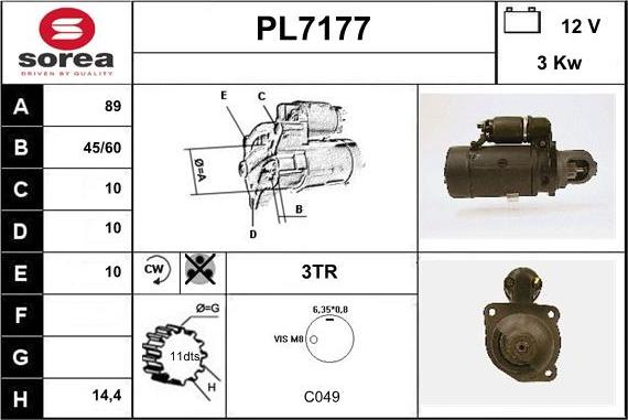 Sera PL7177 - Motorino d'avviamento autozon.pro