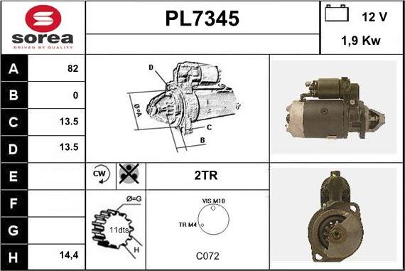 Sera PL7345 - Motorino d'avviamento autozon.pro