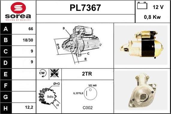 Sera PL7367 - Motorino d'avviamento autozon.pro