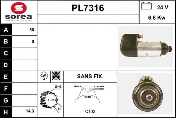 Sera PL7316 - Motorino d'avviamento autozon.pro