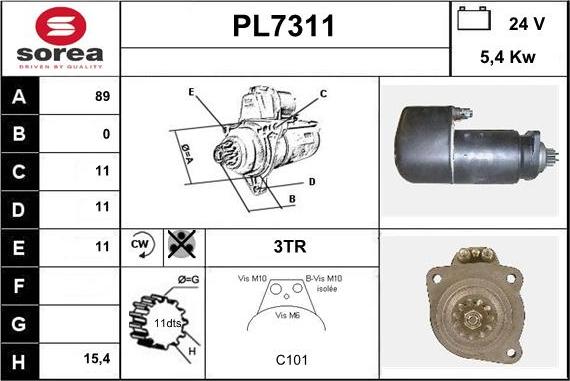 Sera PL7311 - Motorino d'avviamento autozon.pro