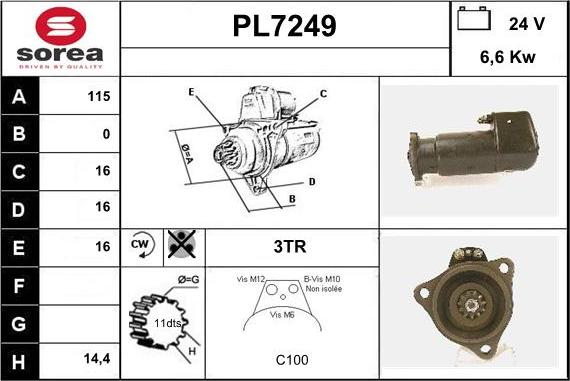 Sera PL7249 - Motorino d'avviamento autozon.pro