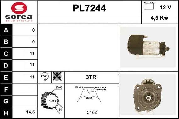 Sera PL7244 - Motorino d'avviamento autozon.pro