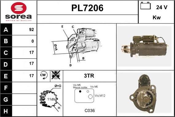 Sera PL7206 - Motorino d'avviamento autozon.pro