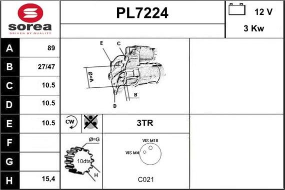 Sera PL7224 - Motorino d'avviamento autozon.pro