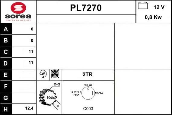 Sera PL7270 - Motorino d'avviamento autozon.pro