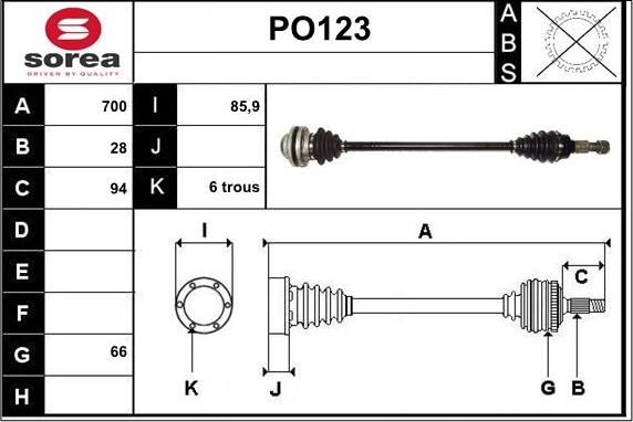 Sera PO123 - Albero motore / Semiasse autozon.pro