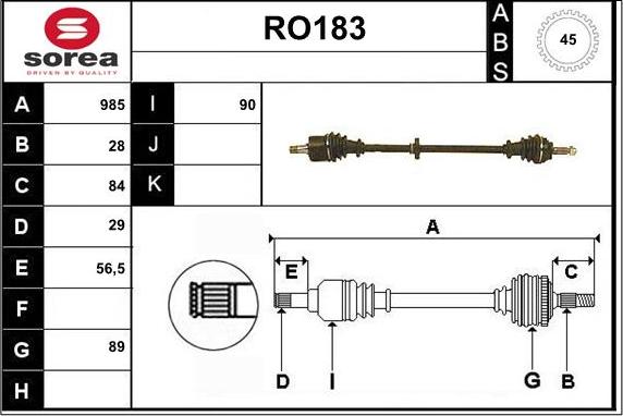 Sera RO183 - Albero motore / Semiasse autozon.pro