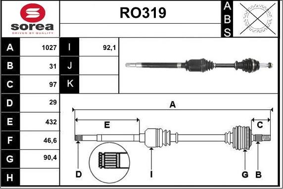 Sera RO319 - Albero motore / Semiasse autozon.pro