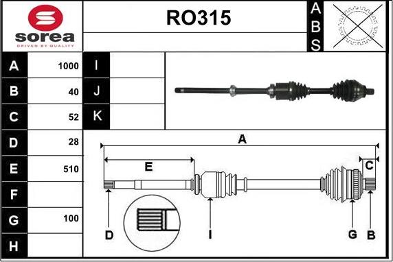 Sera RO315 - Albero motore / Semiasse autozon.pro