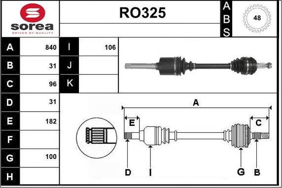 Sera RO325 - Albero motore / Semiasse autozon.pro