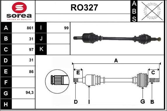 Sera RO327 - Albero motore / Semiasse autozon.pro